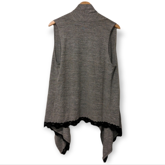 Vest Grey Black Lace Size Medium - Picture 2 of 3